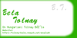 bela tolnay business card